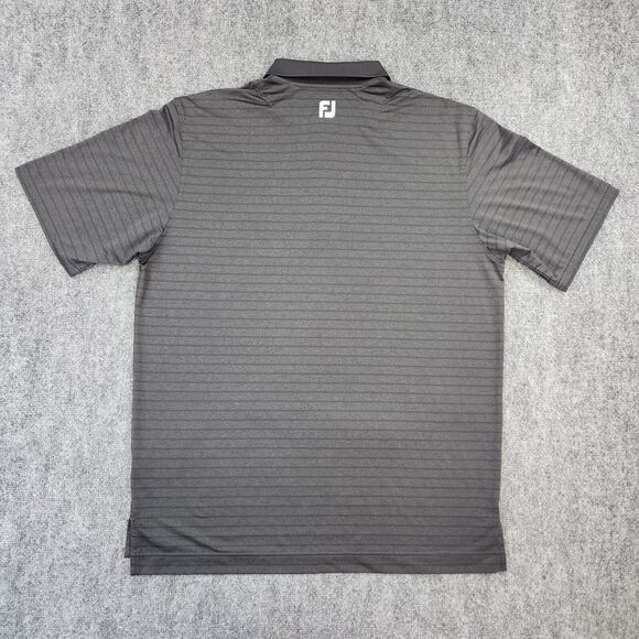 FootJoy Shirt Mens Large Gray Striped Polo Short Sleeve FJ Performance JGC Golf - Picture 3 of 16